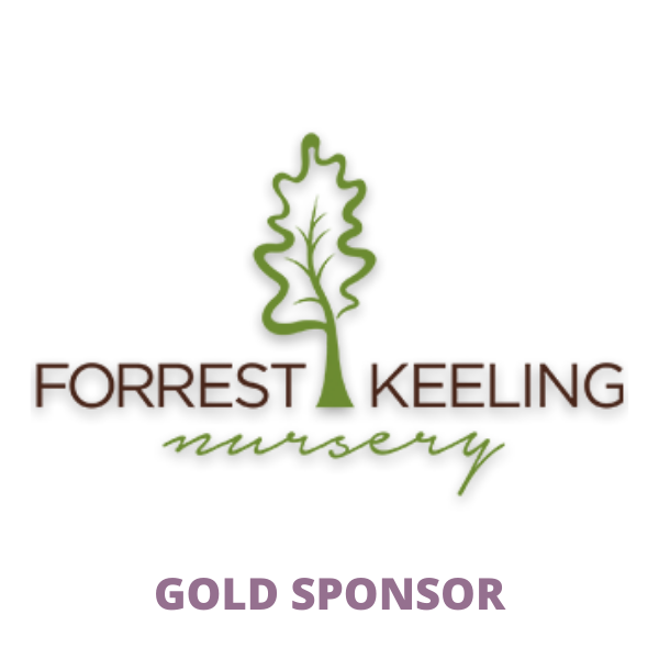 Forrest Keeling Nursery logo and the words GOLD SPONSOR in purple letters.
