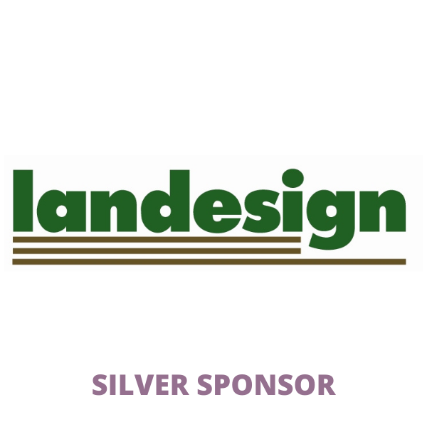 landesign logo and the words SILVER SPONSOR in purple letters.