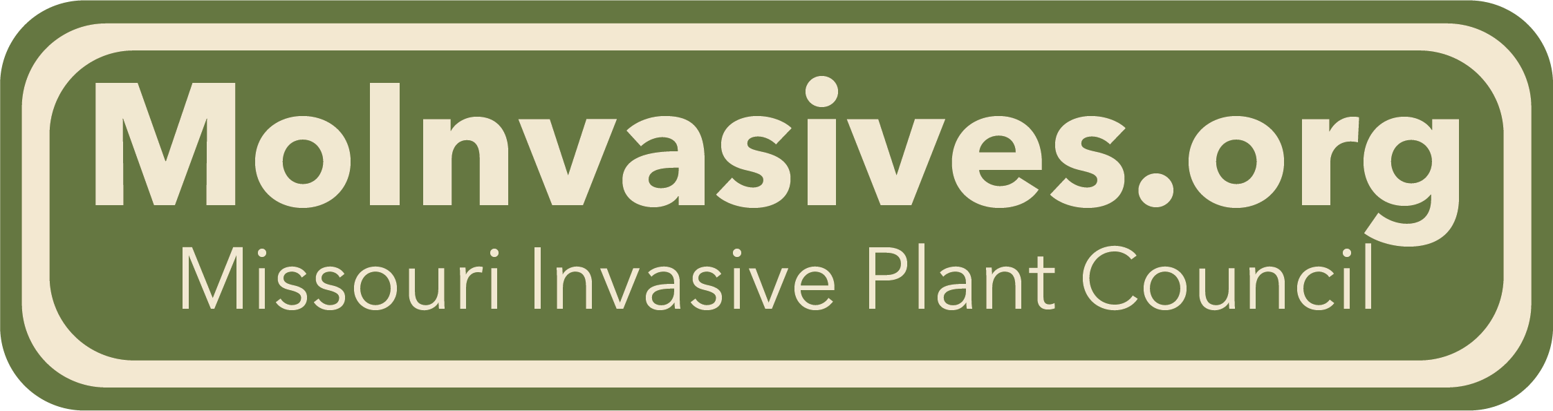 MoInvasives.org logo text in cream on sage green